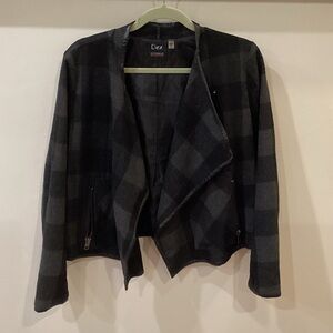 Dex Women's Charcoal Checkered Blazer